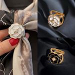 Set Of 2 Alloy Scarf Ring Set Glamorous Style Metal Scarf Buckle Dual Photo 3