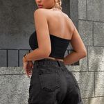 SweatyRocks Classic Black Women's Jean Shorts, New, Size L Photo 1