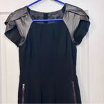 Rag and Bone  Women’s Size 0 Black Shift Dress Leather Cap Sleeves Minimalist USA Photo 8