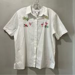 Alfred Dunner Alfred Dunmer 2 Pc set flamingo Vacation Travel Shirt 18 Pants 16 White Button Photo 4