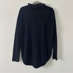 Vince Cowl Neck Wool Cashmere Chunky Ribbed Knit Side Zippers Blue Sweater M Photo 1