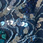 VINTAGE ANN GREEN ENGLAND Shades‎ of Blue Sequin Blouse Size Large Photo 2