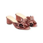 Loeffler Randall new  𒀭Emilia Pleated Bow Mule Heel 𒀭Metal Rose Plissé 𒀭 6.5M Photo 9