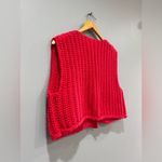 Red Unbranded Gold Button Crocheted Sweater Vest Size M EUC Size M Photo 5