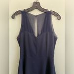Tobi  Womens Navy V Neck Sheer Top Fit and Flare Mini Dress size S Photo 4