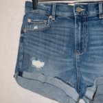 Garage Medium Wash Denim The Retro High Waist Stretch Waist Shorts size 7 Photo 1