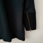 Madewell  | Green Black City Grid Cocoon Coat Faux Leather Trim Wool Zip | 12 Photo 6
