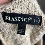 BLANK NYC [] Beige Crew Neck Cable Knit‎ Cut Out Cold Shoulder Sweater Size Large Photo 5