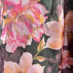 Thirty Thirty Floral‎ Mini Dress Smocked Square Neck Ruffled Cuffs Fairy Pink L Size L Photo 7