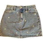 PacSun  Embroidered Flower Floral Denim Jean Miniskirt Women's Size 27 4 Photo 0