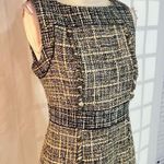 J.Crew  tan brown tweed frayed hem sleeveless sheath dress size 6 Photo 2