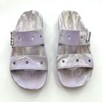 Crocs Purple & White Classic Marbled Two Strap Sandal Photo 1