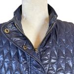 Talbots Petites blue sleeveless mock neck puffy vest women's size SP Photo 4