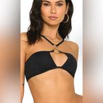 Beach Bunny NWT Turner Bandeau Top Black Gold Sz XL $155 Photo 2