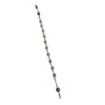 1 Decade Rosary Beaded Bracelet Rose Charm Heart Mary Portrait Christian Silver Photo 5