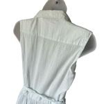 Anthro Mon Petit Oiseau Womens Midi Dress XS Mint Collared Button Front Sheer Blue Photo 3