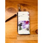 Jimmy Choo Coin Case Wallet Zip-Around Floral Pattern LISE-Z Card Holder Purple Photo 5