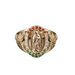Lady of Guadalupe Virgin Mary With Round Cut Cubic Zirconia Ring size 9 Gold Photo 8