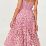 Helsi Florence Strapless Floral Sequin Pink Orchid Dress XS Midi 3D Applique Photo 1