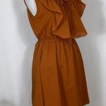 YA Los Angeles Burnt Sienna Sleeveless Ruffle Top Tier Bottom Casual Dress M Photo 2