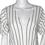 ZARA Dress Womens Small White Black Stripe Lightweight Neutral Gauzy Lagenlook Photo 4