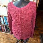 Free People chunky deep red v-neck XS boho oversized sweater Photo 1