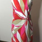 AB Studio women’s red &pink floral sleeveless dress size 4 Photo 0