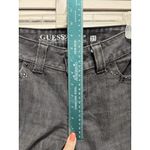 Guess  Daredevil Boot Black Denim‎ Jeans Rhinestones Logo Zip Size 31 Low Rise Photo 3