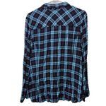 Torrid  Blue Plaid Flannel Button Up Long Sleeve Camp Shirt Size 1X Photo 6