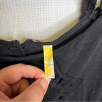 Free People  | Size‎ XS Cold Shoulder Black Asymmetrical Short Sleeve Blouse Photo 3