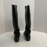 Lauren Ralph Lauren Boots Macelyn Riding Equestrian Leather Buckles Tall Black Silver Size 8.5 Photo 1