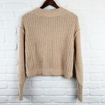 Free People Bell Song Pullover Cropped Sweater Sandcastle Tan Knit Small Photo 6