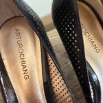 Arturo Chiang  Black White Leather High Heels Shoes Women’s Size 8.5 Open Toe Photo 2