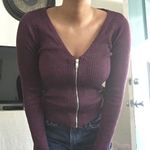 H&M Glitter cardigan, v neck cardigan, purple cardigan, zip up cardigan Photo 1