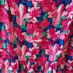 Draper James  Pink and Blue Floral MIDI Dress size Medium Photo 4