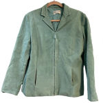 Pendleton  Leather Suede Jacket Teal Green Zip Front Lined Size Large Photo 0