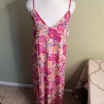 Old Navy sleeveless v- neckline tie back peach Floral Maxi Dress size small Photo 1