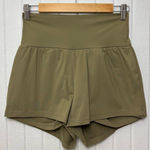 Halara High-Waisted Olive Green Yoga Shorts Size M Photo 0