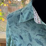 Holding Horses Anthropologie Arabel Ruffle Hem Animal Print Shirt Size 0 Photo 3