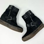 OTBT  Gordon Leather Hidden Wedge Sneakers Boots Black Size 6.5 Photo 0