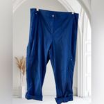 Chico's  Size 2.5 & 14 Crop Cargo Pants Blue Stretch Pockets Athleisure Gorpcore Photo 1