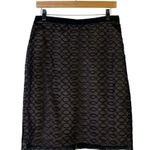 Kenar  Black Lace Overlay Knee Length Skirt Women's Size 8 Sophisticated Photo 0