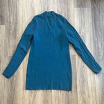White House | Black Market Teal Long Sleeve Dress Ribbed Mini Mock neck Photo 3