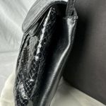 Vintage Jacomo of Paris Crossbody Clutch Purse Black Patent Snakeskin Leather Photo 3
