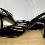 Manolo Blahnik  Suede Sling Back Kitten Heel Straps Pointed Toe Black 37 6.5 Photo 1