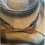 Women's Western Straw Cowboy Hat with Multicolor Beaded Band Photo 1