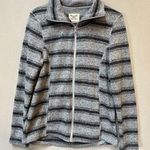 Faded Glory  Womans Gray Striped Lightweight Full Zipper Fall Jacket Size Large Photo 0