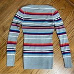 Aeropostale Y2k Striped Ribbed Fitted VNeck Sweater Size M Photo 1