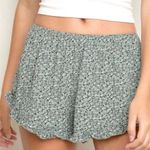 Brandy Melville Green Floral Soft Shorts Photo 0