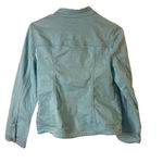 Chico's Coastal Chic Aqua Blue Button Front Jacket Stretch Blend Chico’s Size 0 Photo 6